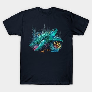 Sea turtle watercolor Style Summer Ocean Vibes T-Shirt